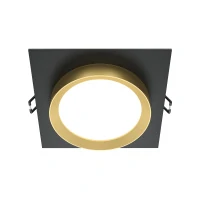 Встраиваемый светильник Downlight Hoop, 1xGX53 Черный с Золотом (Maytoni Technical, DL086-GX53-SQ-BG)