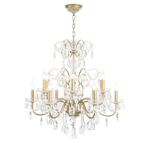 Люстра Crystal Lux ODELIS SP12 GOLD, 2571/312 - Amppa.ru