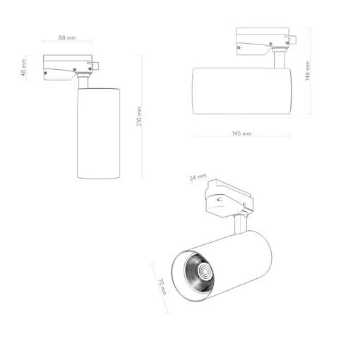 Трековый однофазный светильник SOLID KOPER, Led 24W, 4000K, черный (Denkirs, DK6454-BK) - Amppa.ru