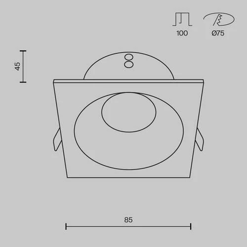 Встраиваемый светильник Downlight Zoom, 1xGU10 Черный (Maytoni Technical, DL033-2-01B) - Amppa.ru