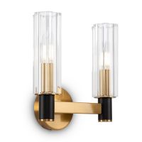 Бра Modern Ambra, 2xE14 Латунь, Прозрачный (Freya, FR5167WL-02BS)
