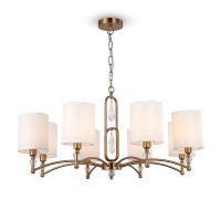 Подвесной светильник Crystal Riverside, 8xE14 Латунь, Белый (Freya, FR1007PL-08BS)