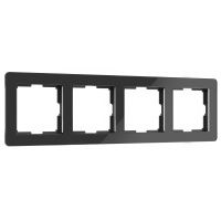 W0042708/ Электроустановочные изделия Рамка на 4 поста Acrylic (черный)