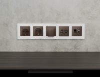 Комплект механизма розетки TV оконечной + SAT 5-862MHz 3.5dB/950-2150MHz 3.5dB ALFA Темная бронза матовый QUANT (AP6433, VM217) (Ambrella Volt, MA643310)